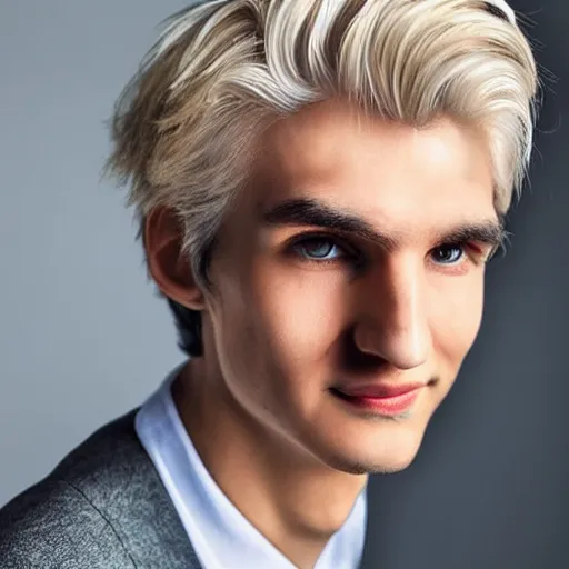 Image similar to really handsome gigachad xqc, portrait photograph : : realistic : : 1 dslr : : 1 - - quality 2