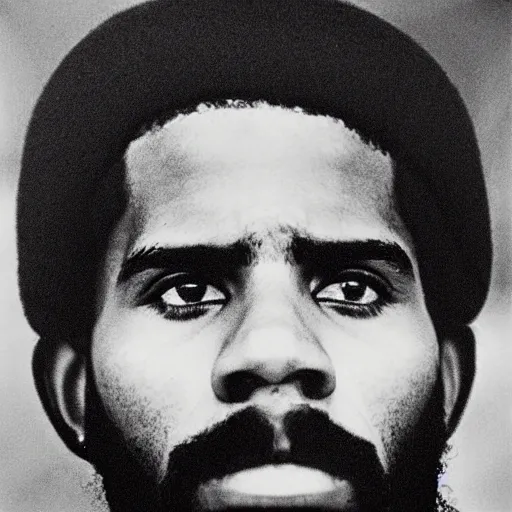 Image similar to portrait of kyrie irving, kyrie irving as che guevara, heroico, black and white, photograph by alberto korda, inspiring, dignifying, national archives