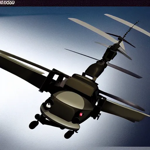 Prompt: futuristic military helicopter concept art