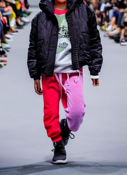 Image similar to hyperrealistic and heavy detailed air jordan runway show of maggie simpson, leica sl 2 5 0 mm, vivid color, high quality, high textured, real life