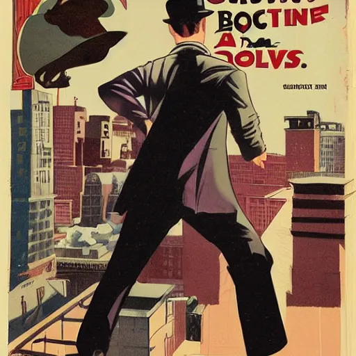 Image similar to Comic book cover depicting a 1930’s Detective in the style of Phil Noto