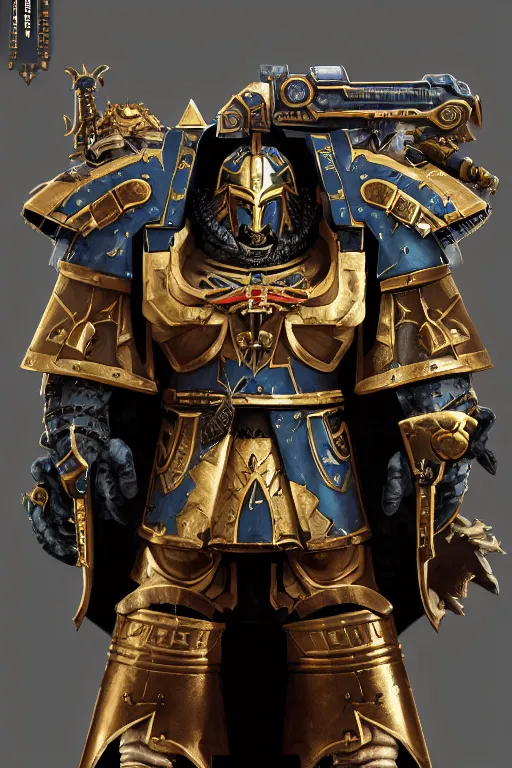 Image similar to armor portrait heros warhammer 4 0 k horus heresy fanart - the primarchs emperor by johannes helgeson animated with vfx concept artist & illustrator global illumination ray tracing hdr fanart arstation zbrush central hardmesh 8 k octane renderer comics stylized