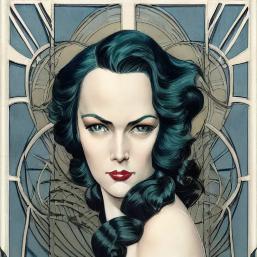 Prompt: a streamline moderne, ( art nouveau ), ( dieselpunk ) portrait in the style of charlie bowater, and in the style of donato giancola, and in the style of charles dulac. symmetry, smooth, sharp focus, intricate symmetrical ultrafine background detail.