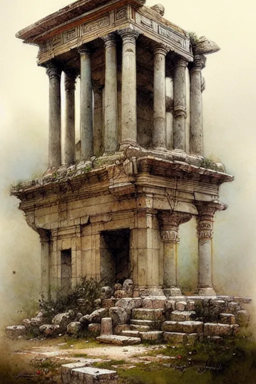 Prompt: (((((roman temple . muted colors.))))) by Jean-Baptiste Monge !!!!!!!!!!!!!!!!!!!!!!!!!!!