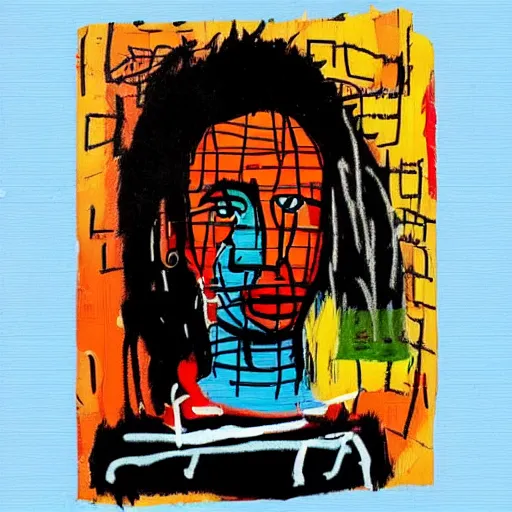 Prompt: monalisa in the style of jean-Michel Basquiat, in the style of jean-Michel Basquiat, in the style of jean-Michel Basquiat, in the style of jean-Michel Basquiat, in the style of jean-Michel Basquiat