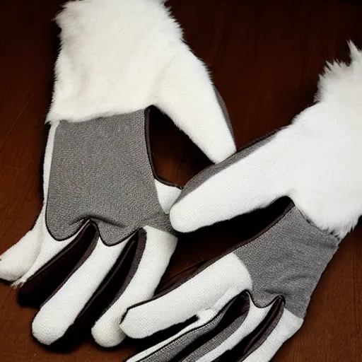 Prompt: fursuit gloves with sharp claws