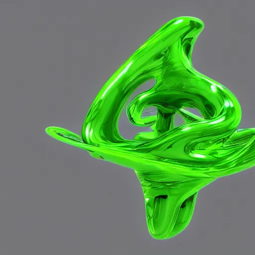 Prompt: complex floating abstract 3 d object in frontal view, ultra rendered extreme realism and detail, 8 k, highly detailed, realistic, pbr, oktane render, biomorphic, symmetrical, green slime,