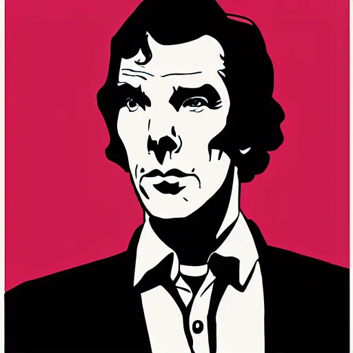 Prompt: “ benedict cumberbatch retro minimalist portrait by jean giraud, moebius starwatcher comic, 8 k ”