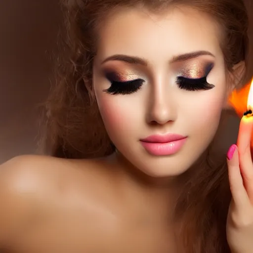 Image similar to beautifull women out of smoke candle, love expression spirit, 8 k, hd,