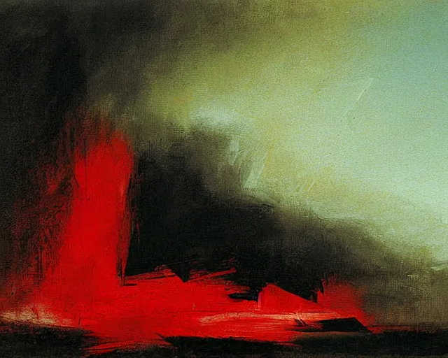 Image similar to red green and black painting by John Martin