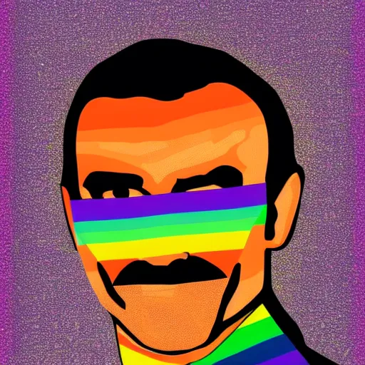 Image similar to pride rainbow portrait from a handsome sean connery