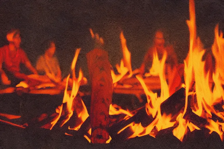 Image similar to campfire boards of Canada album cover, high quality