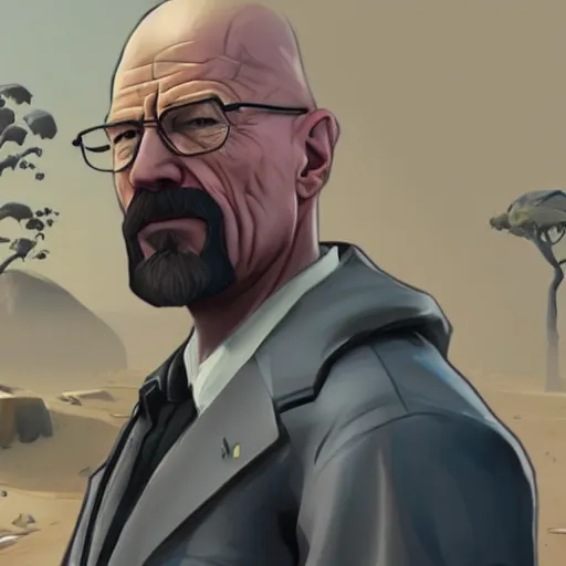 Image similar to walter white in fortnite gameplay by greg rutkowski