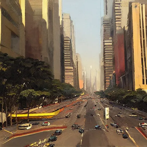 Image similar to Avenida Paulista painted by Greg Rutkowski