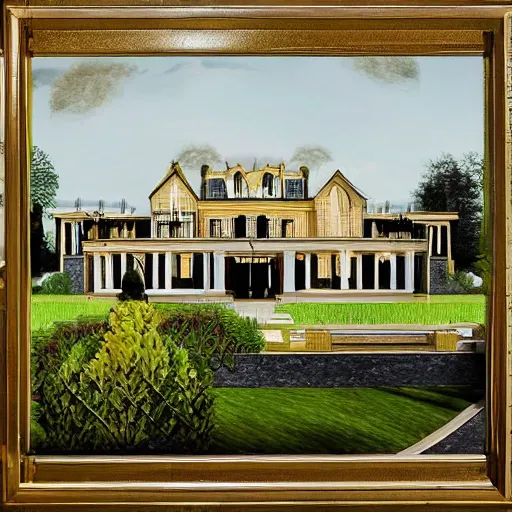 Image similar to a mansion, artwork by nathan fowkes