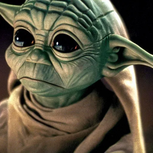 Image similar to a still a yoda jar - jar binks chimera in the film star wars the empire strikes back