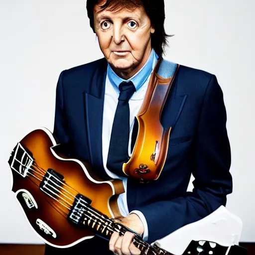 Prompt: a museum portrait of Paul McCartney, 8k, high definition, highly detailed, photo-realistic