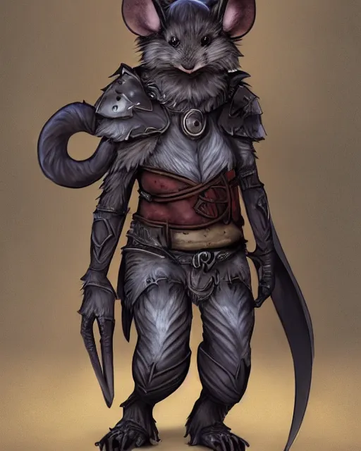 Image similar to a full body shot of an anthro furry rat wearing a fantasy armor, fantasy, artstation, furry art, furaffinity, deviantart, symmetrical, highly detailed, award winning, trending