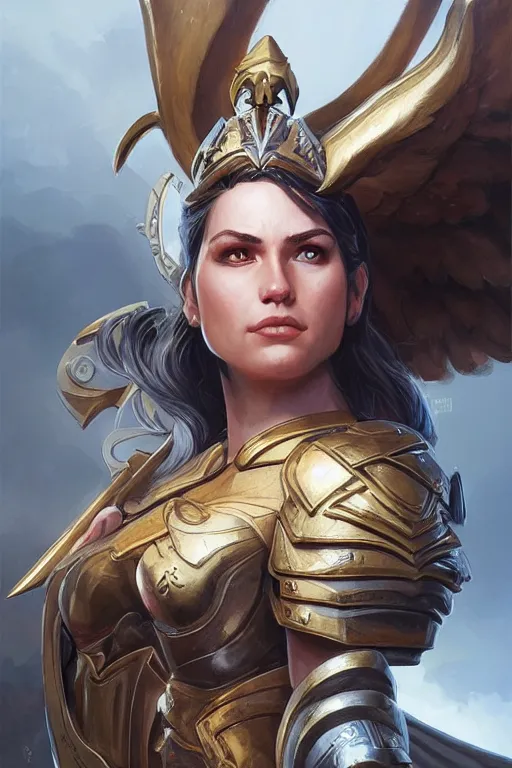 Image similar to amazon valkyrie athena, d & d, fantasy, portrait, highly detailed, headshot, digital painting, trending on artstation, concept art, sharp focus, illustration, art by artgerm and greg rutkowski and magali villeneuve