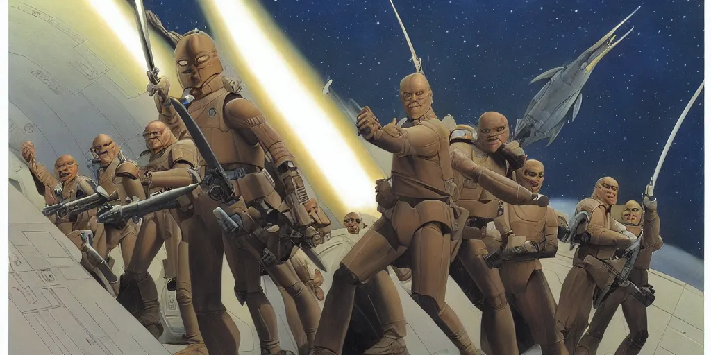 Image similar to art by Ralph McQuarrie and Joe Johnston and Doug Chiang,