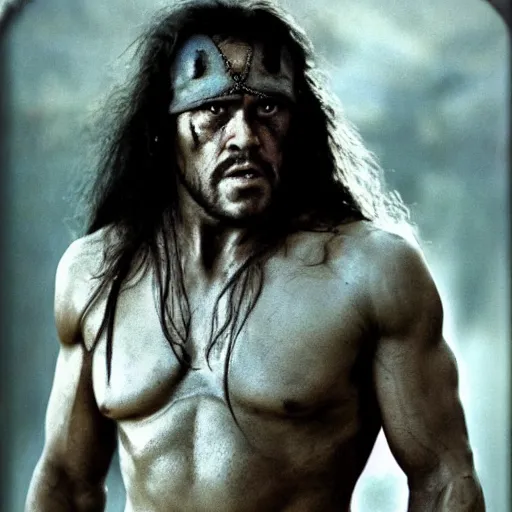 Image similar to Candid portrait photograph of Conan the Barbarian taken by Annie Leibovitz