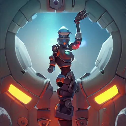 Image similar to robot engineer fantasy art overwatch and heartstone Video game icon, 2d game art, official fanart behance, hd, artstation by Jesper Ejsing, by RHADS, Makoto Shinkai and Lois van baarle, ilya kuvshinov, rossdraws