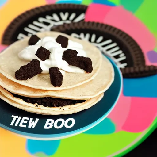 Image similar to New taco Bell TacOreo - a taco with an oreo shell