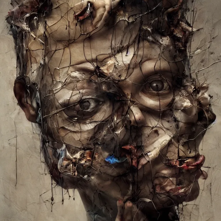 Image similar to tortured souls abstract painting by kevin spring, 3 d render, esao andrews, jenny saville, surrealism, dark art by james jean, ross tran, optical illusions, modern cubism