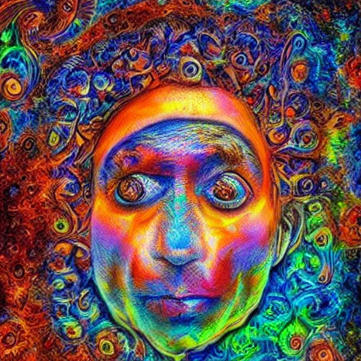 Image similar to The Dreamer that dreams the world, deepdream