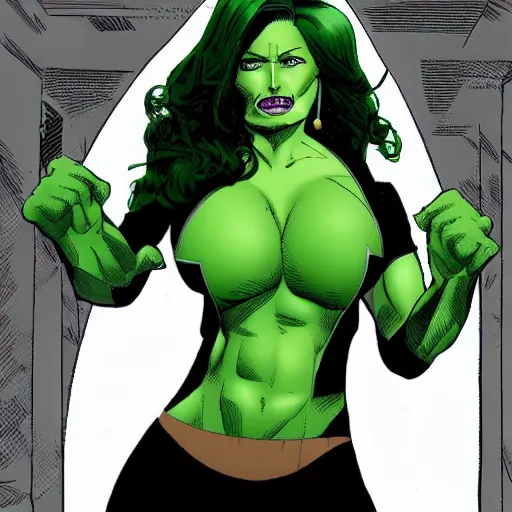 Image similar to Gal Godot as She-Hulk