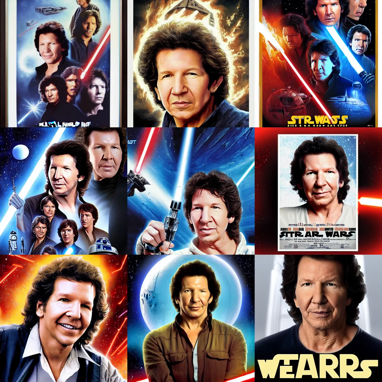 Prompt: neil breen on star wars poster, neil breen face