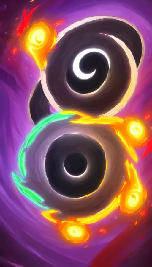 Prompt: Abstract representation of ying Yang concept, from Hearthstone