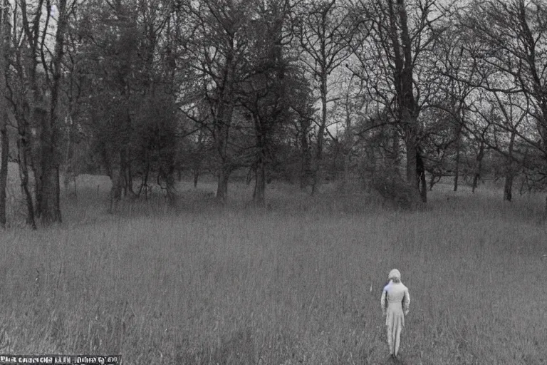 Prompt: a closeup of a woman's back in a countryside, Andrei Tarkovsky film style, photography, 1970s