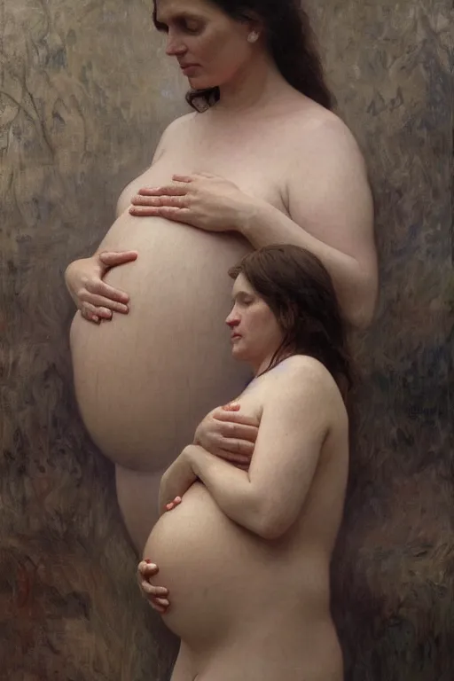 Image similar to pregnant woman on funeral, by Alyssa Monks, Bouguereau