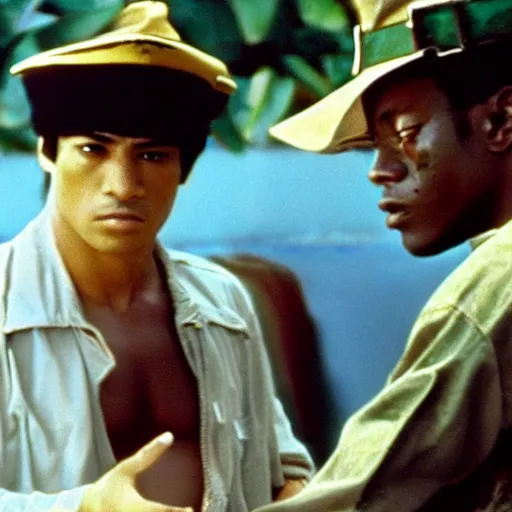 Image similar to a film still of Jotaro Kujo in city of god(2002)