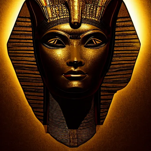 Image similar to egypt god, anubis, light beams, light lines, head, light circles, degital art, artstation, highly detailed, perfect lightning