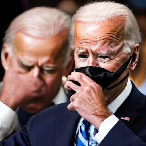 Image similar to joe biden sniffing a pile of hair