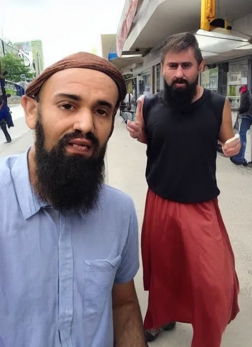 Prompt: some random guy i found on the street who kinda looks like a prophet mohammed, r / walmartcelebrities, impersonator