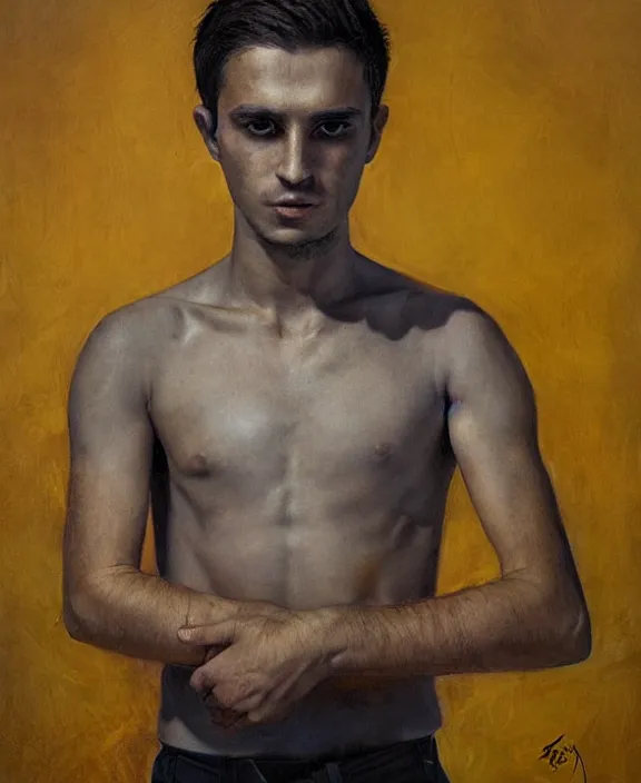 Prompt: heroic portrait of a young spanish man. art by denys tsiperko and bogdan rezunenko, hyperrealism