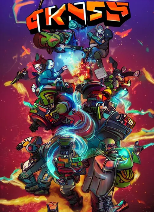 Prompt: exploding knees video game cover