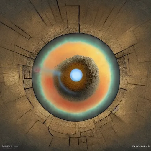 Prompt: ithe hall of no - show a circle of nuclear bombs that burnish a spotless mind, 8 k resolution digital art by grosnez rometzlowski and torsten lykowski