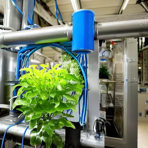 Prompt: a machine that converts plastic into plants.