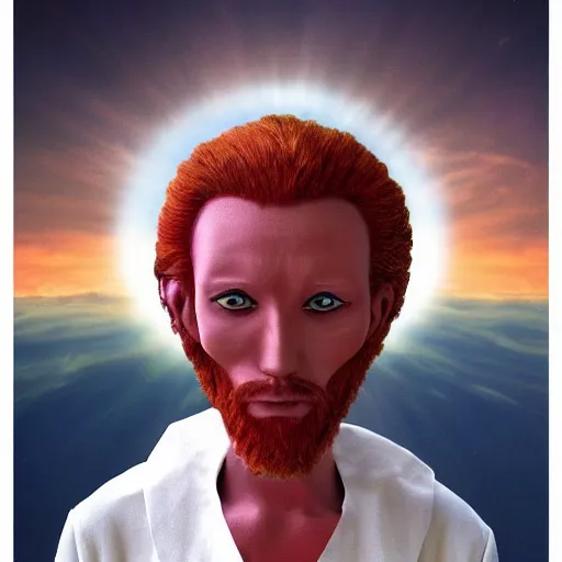 Image similar to Redhead alien ashtar command Sananda Jesus creator universe