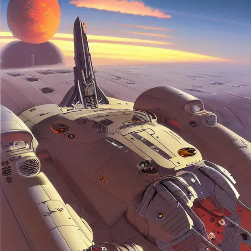 Image similar to science - fiction novel cover art by peter elson, syd mead, detailed, cinematic,