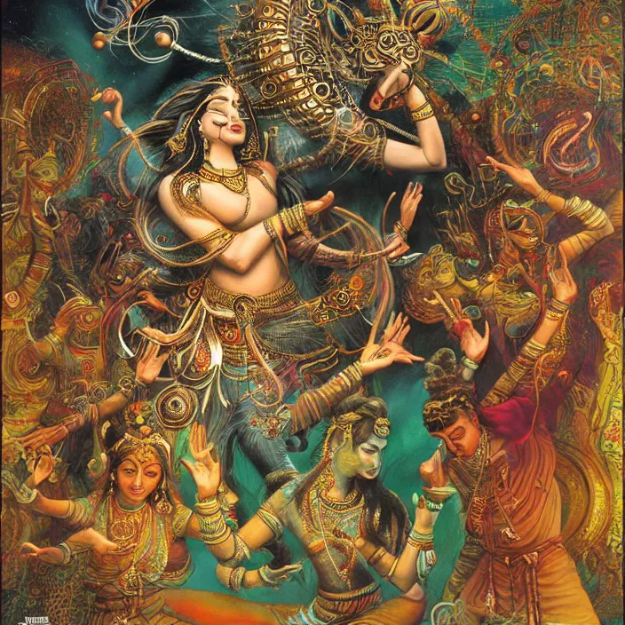 Prompt: shiva dancing, art by james c. christensen and keith parkinson