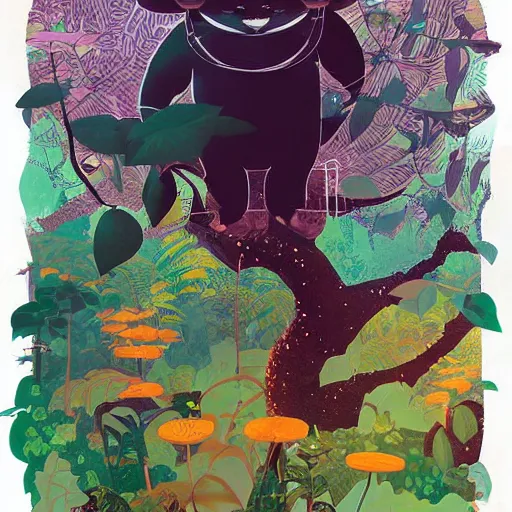 Image similar to disco diffusion painting of teemo in the jungle by victo ngai, masterpiece, contest award winner