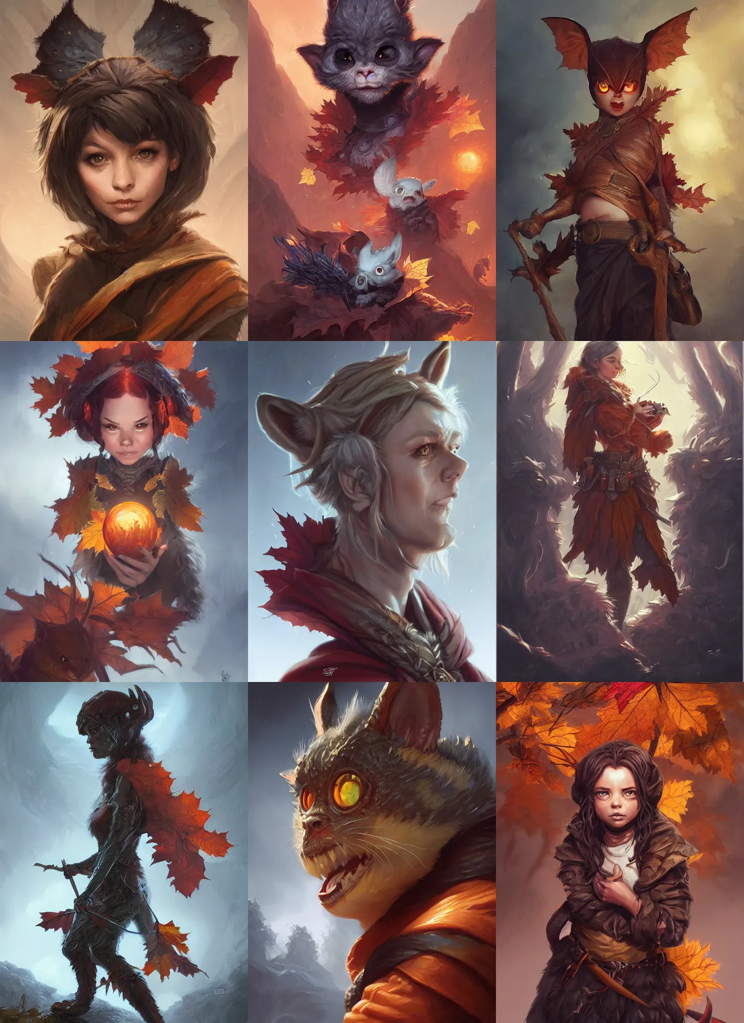 Prompt: autumnal mogwai, d & d, fantasy, portrait, highly detailed, digital painting, trending on artstation, concept art, sharp focus, illustration, art by artgerm and greg rutkowski and magali villeneuve