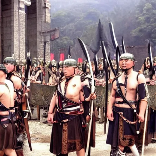 Prompt: roman army in china