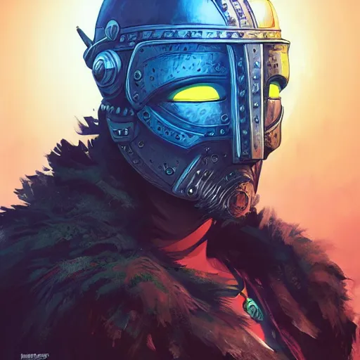 Image similar to cyberpunk viking helmet mask warrior goddess robot ninja fantasy, art gta 5 cover, official fanart behance hd artstation by jesper ejsing, by rhads, makoto shinkai and lois van baarle, ilya kuvshinov, ossdraws