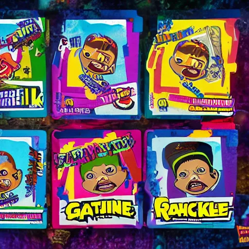 Prompt: the garbage pail kids trading cards, 8 k resolution hyperdetailed photorealism